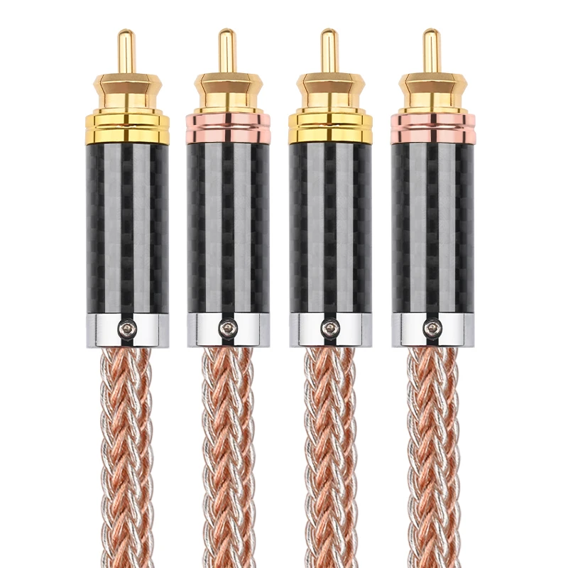 ATAUDIO 1 paar HiFi RCA Kabel Hohe Leistung Premium OCC und reinem silber Hallo-fi RCA zu RCA audio Kabel