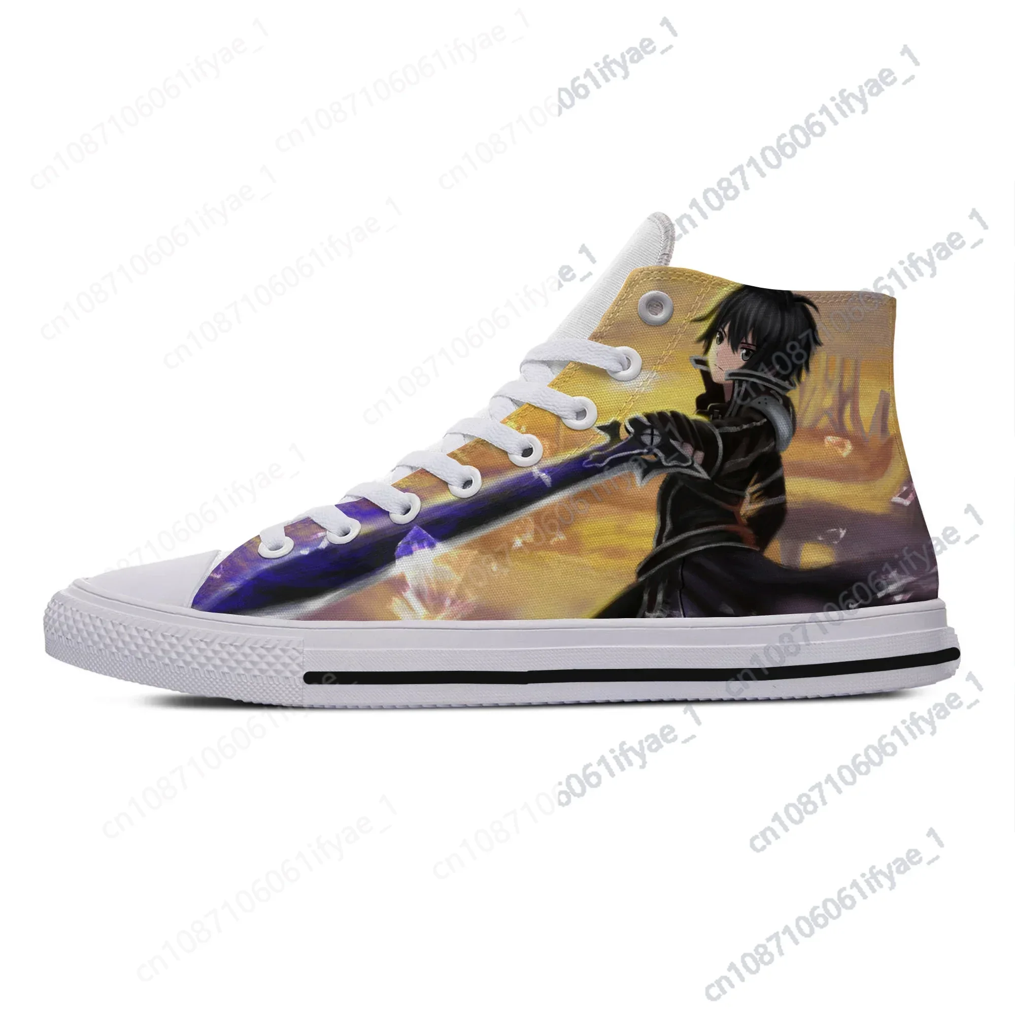 Sapatilhas de desenho casual para homens e mulheres, moda legal, anime, Sword Art Online, Yuki Asuna, sapatos de verão, cool, quente