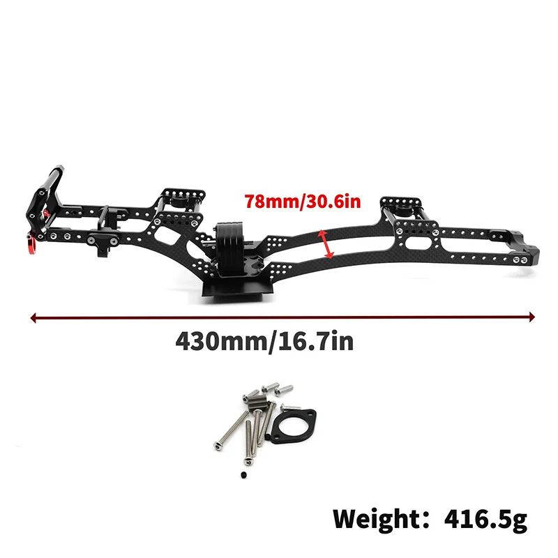 1/10 RC Crawler Auto Koolstofvezel LCG Chassis Kit Frame Rail V2 Versnellingsbak Skid Plate Bumper Set voor Axiale SCX10 DIY Upgrade Onderdelen