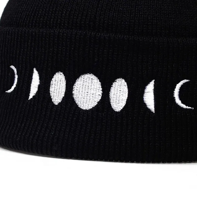 Unisex czapka z daszkiem z zaćmieniem Księżyca jesienno-zimowa ciepła czapka czapka z czapka typu Beanie dla kobiet mężczyzn