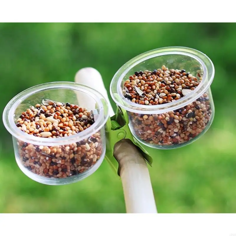 Bird Feeding Bowl Bird Feeding Container for Cages, Simple Installation, Less Mess Parrots Feeding Supplies JOMD