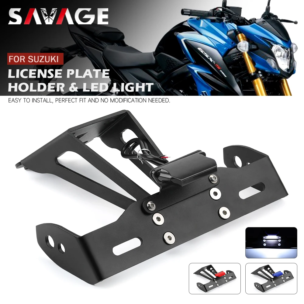 Fender Eliminator License Plate Holder For SUZUKI GSXS 1000 1000F GSX-S 750 950 Motorcycle Accessories LED Light Tail Tidy Mount