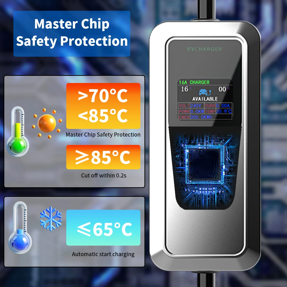 WUFEN المنزلية المحمولة شاحن سيارات كهربائية مرحلة واحدة 7KW مع CEE 220 فولت Type2/GBT/Type1/Tesla التوصيل سيارة كهربائية شحن عالي السرعة