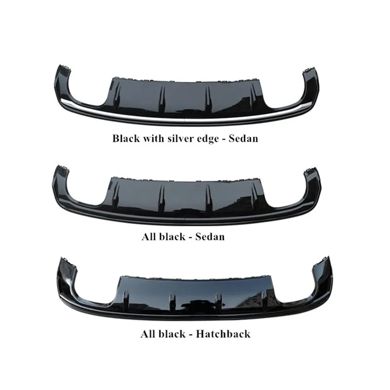 Body Accessories S3 Type Rear Diffuser Exhaust Lip For Audi A3 8V 2014 2015 2016 Car Rear Bumper Lip Diffuse Spoiler Pipes