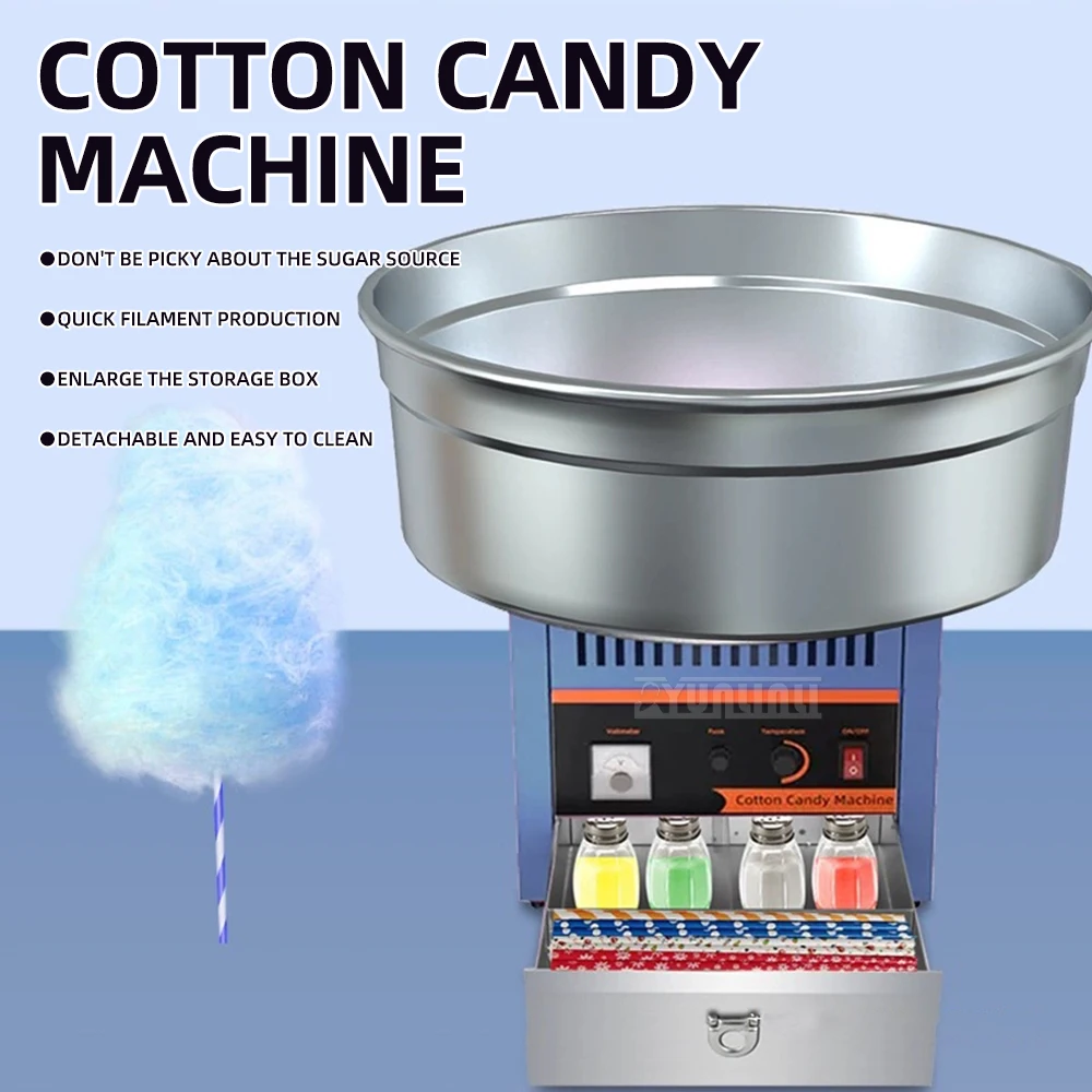 MHT-1 Commercial Electric Cotton Candy Machine 220V/110V Fully Automatic Heating Candy Maker for Business Use