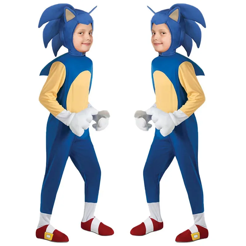 

Game Sonic Cosplay Costume Children's Hedgehog Zentai Cos Halloween Party Anime For Boys Girls Performance Costume Bodysuit