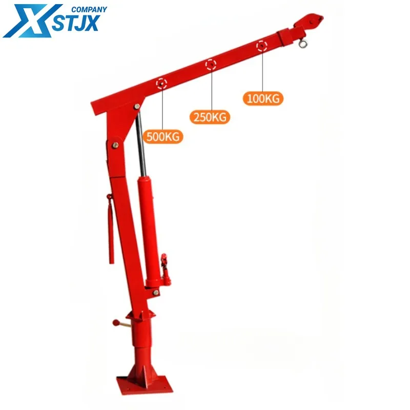 12V truck-mounted small crane small 24V 1 ton lifting cantilever crane