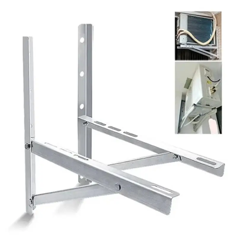 Aircon Bracket:1Pair Universal Aircon Bracket 1-1.5Hp 304 Stainless Steel Air Conditioning Bracket Heavy Duty Adjustable Easy B