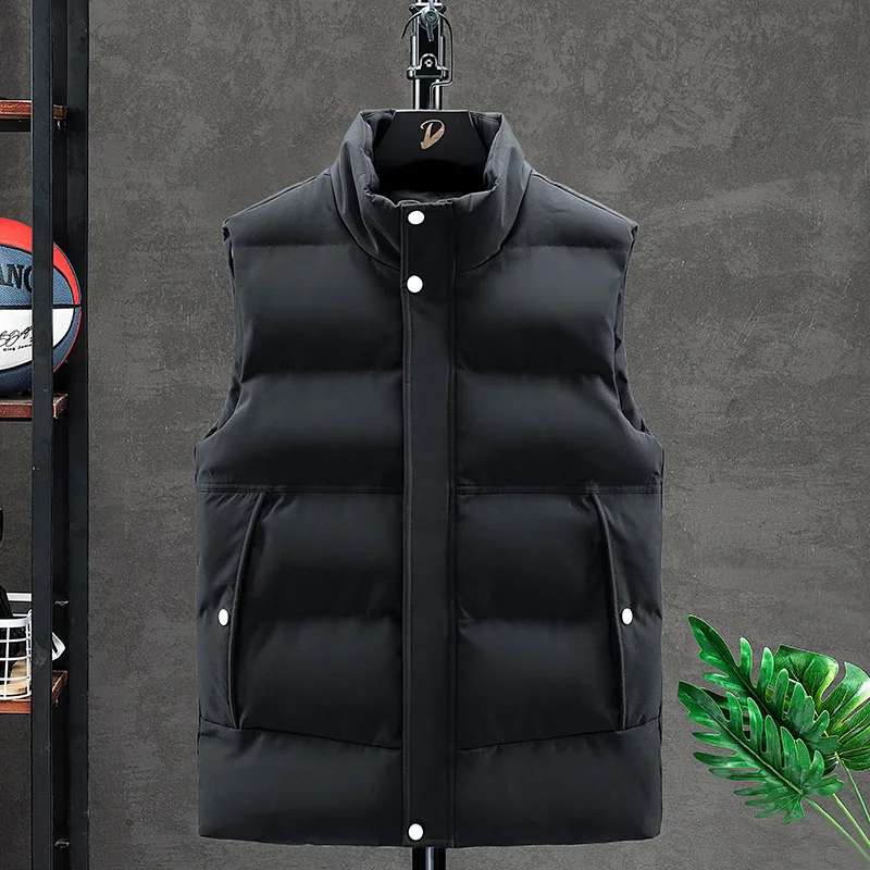 

Autumn and winter plus size couple's shoulder cotton vest, loose and thick cool vest jacket, sleeveless sports warm men clothing