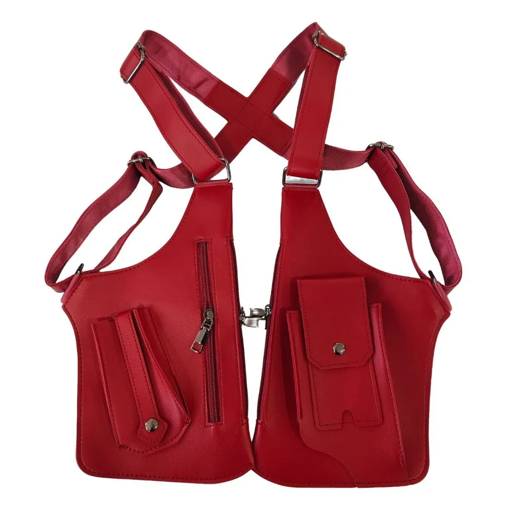 

Vintage Double Shoulder Armpit Bag Adjustable Strap Gothic Underarm Strap Wallet Pocket Steampunk Portable