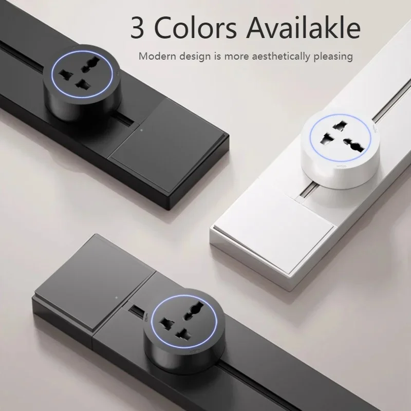Track Socket With Switch High-end Quality Wall Power Outlet EU UK US FR Standard Universal Home Kitchen Bathroom Office Sockets view 4