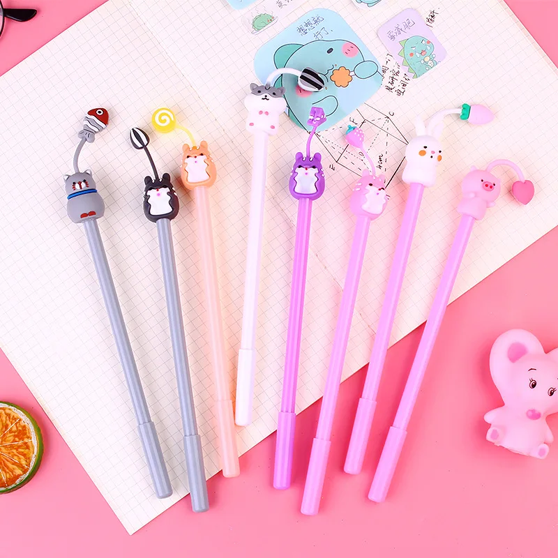 Bonito Animal Gel Canetas De Tinta, Gato Kawaii, Porco, Coelho, Rato, Preto, Escola Estudante Papelaria, Material de Escritório, Presente, 20Pcs por