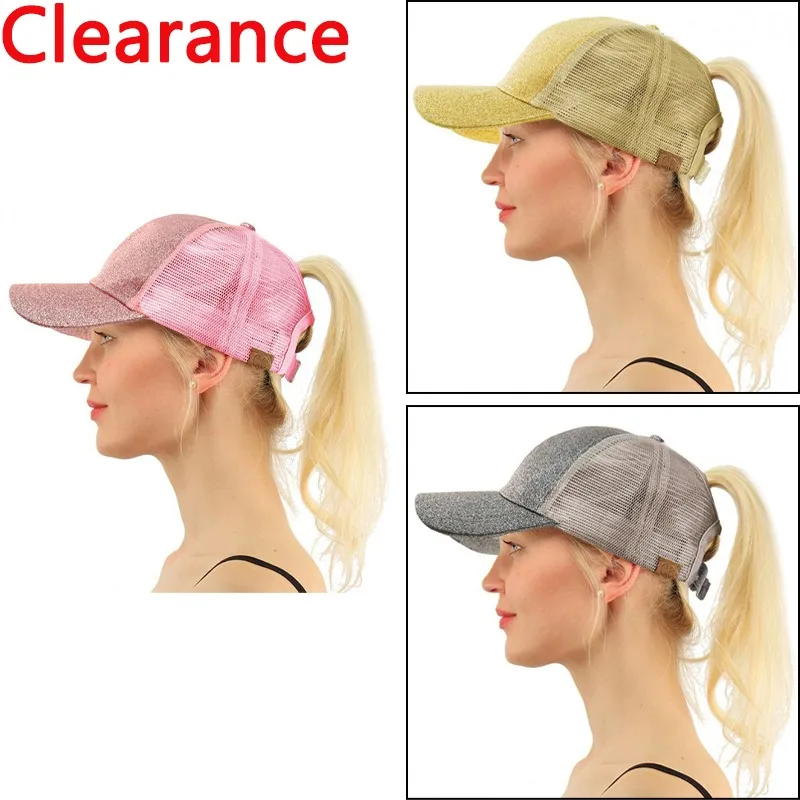 Clearance High Ponytail Baseball Cap for Women Summer Sun Hat Running Snapback Hat Messy High Bun CasualWomen's Mesh Caps Female