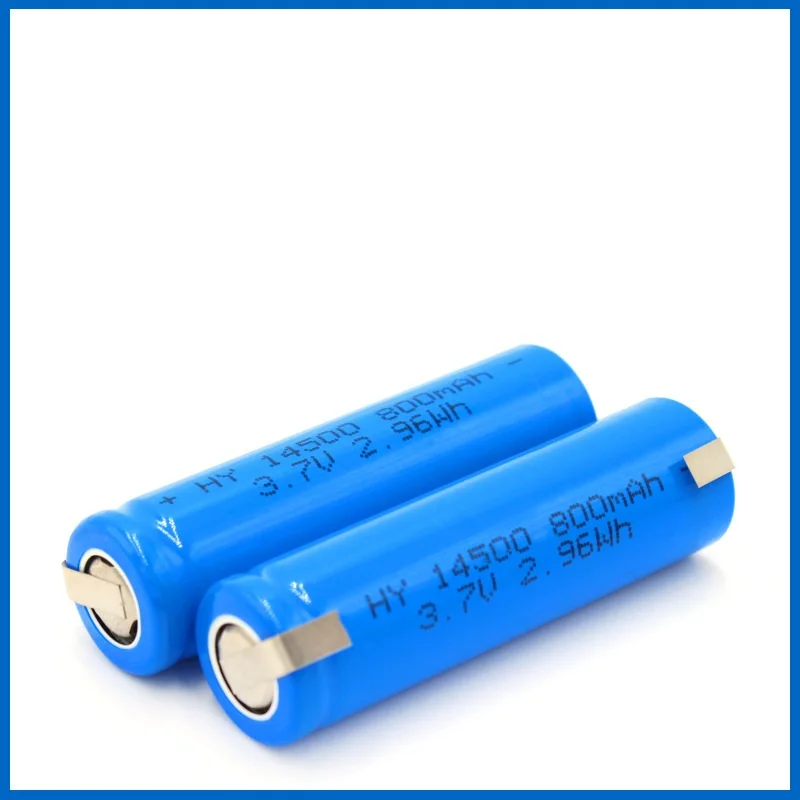 ICR14500 14500 800mAh 3.7v rechargeable li ion Batteries led flashlight Flat Top Battery