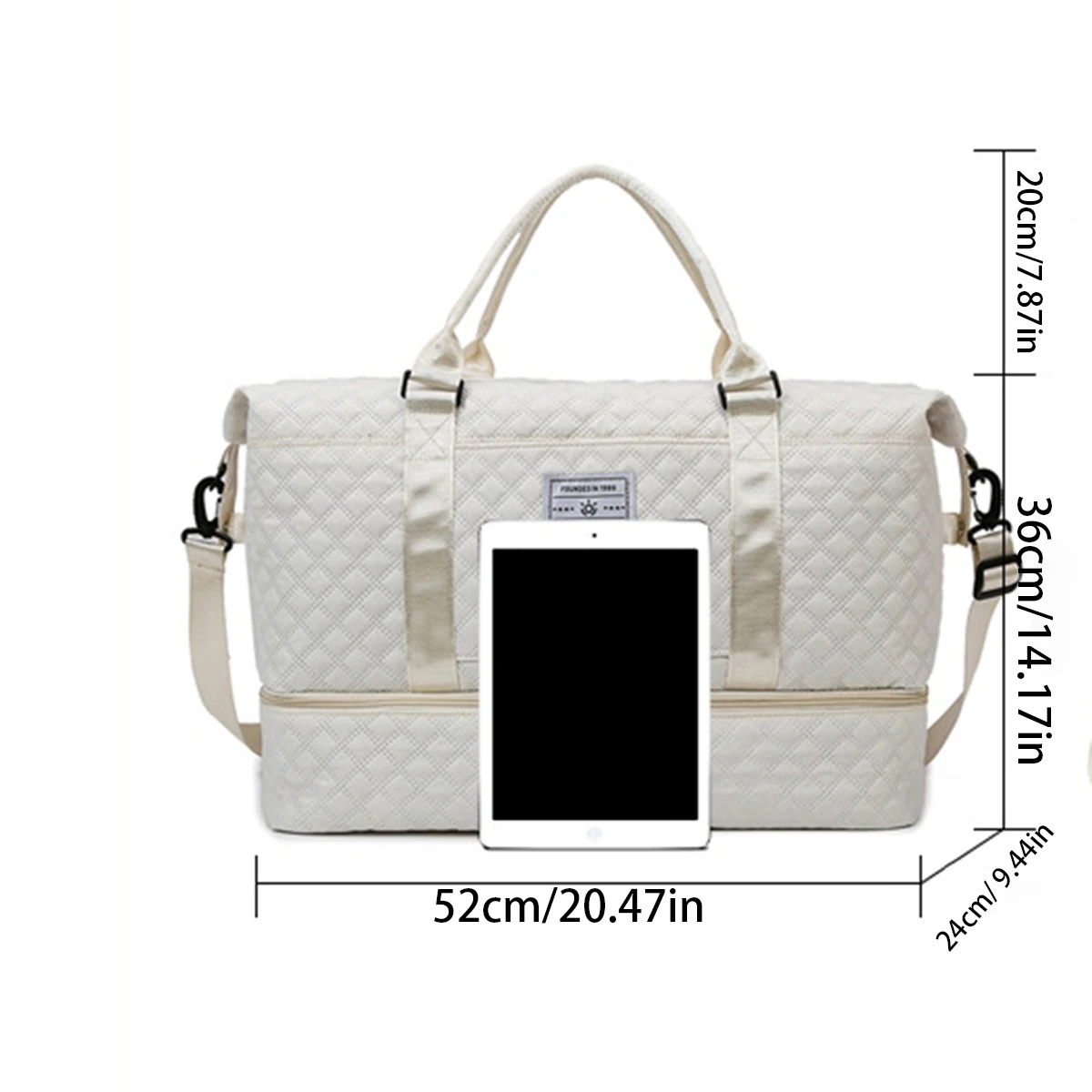 Beige white travel bun mother bag large capacity bag storage bag Crossbody portable mother bag yoga fitness bag 2 bags