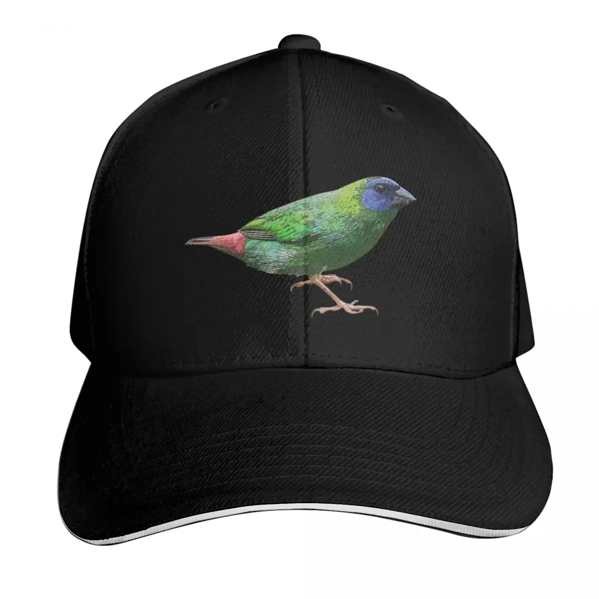 Blue-faced Parrot-Finch Color Design Baseball Cap Quick Dry Performance Cotton Twill Breathable Contrast Two Tone Brim
