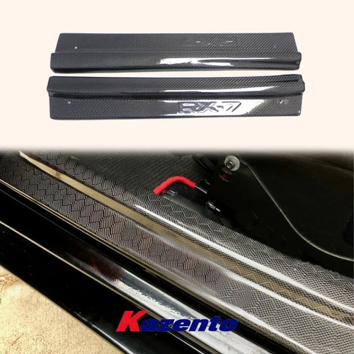 Dla Mazda RX-7 FD RX7 FD3S KZ Style Carbon Fiber Side Door Sill Panel Cover Para