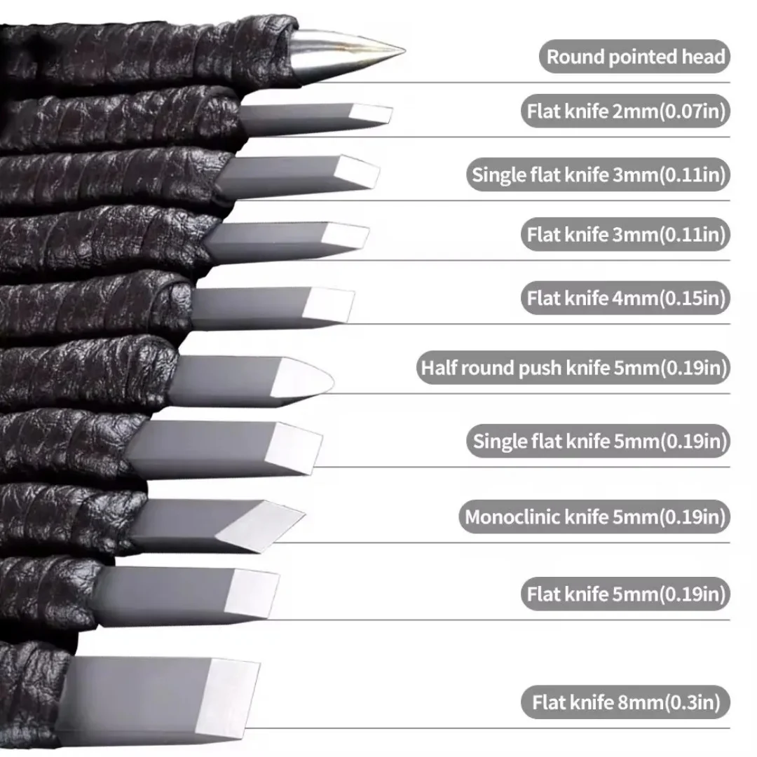 

10Pcs Professional Tungsten Steel Stone Carving Kit for Woodworking and Stone Carving, Hand Tools Set