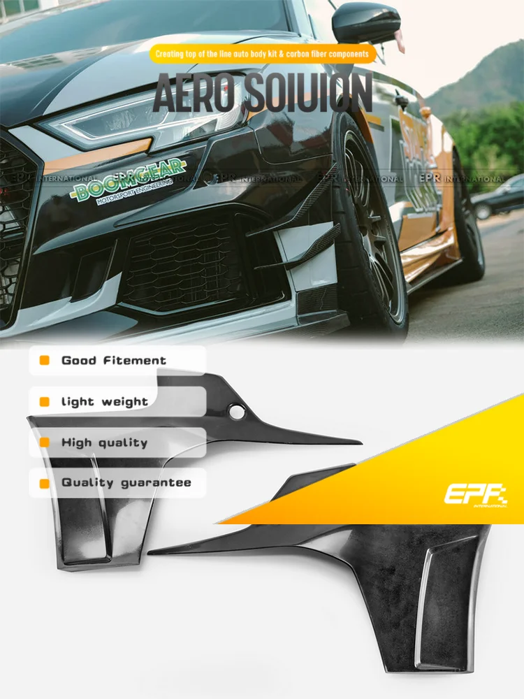 For Audi RS3 S3 8V Front Bumper Add-On - Stanceworkz Spec-LM Design - Fits RS3 Bumper Only