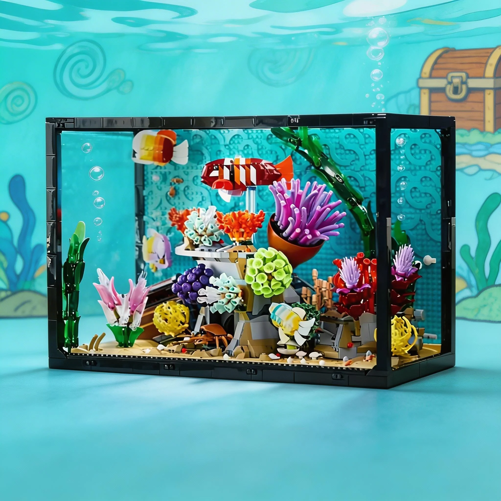 

Новая модель конструктора «Тропический аквариум» 2026 года: сборная игрушка с морскими животными, подарок для мужчин и женщин на вечеринку