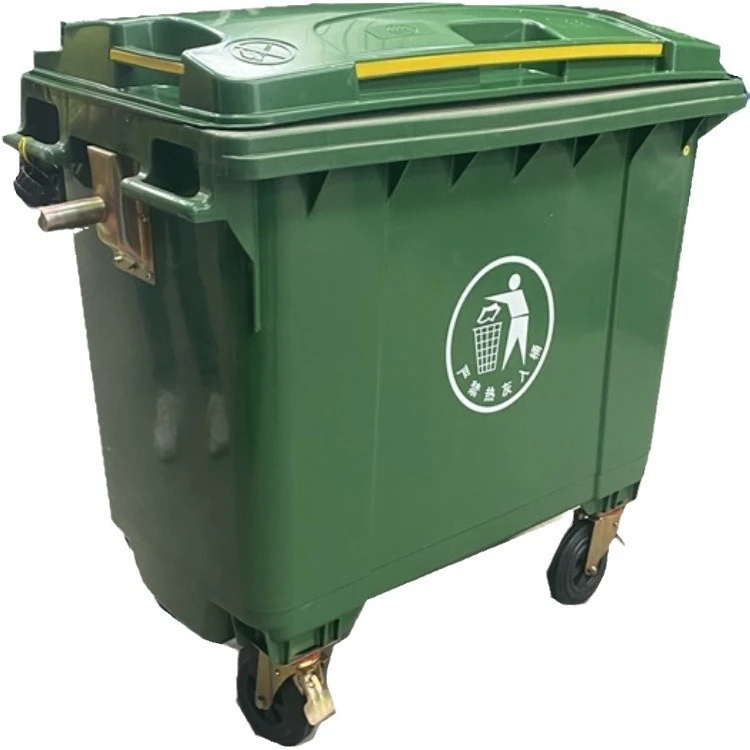 

Outdoor trash can 660 liters plastic trash can, trailer