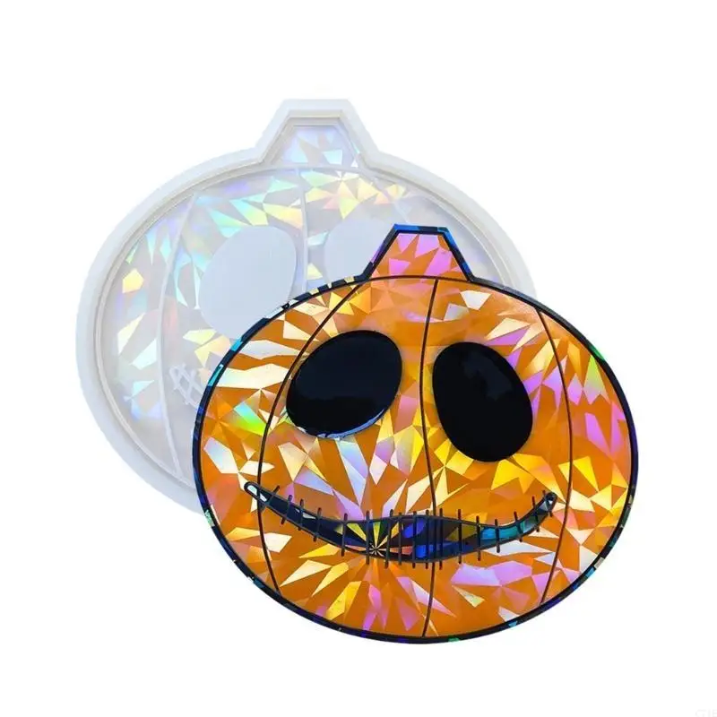 Keychain Pendant Epoxy Resin Mold Halloween Pumpkin Silicone Moulds for DIY Craft Necklaces Hanging Pendant
