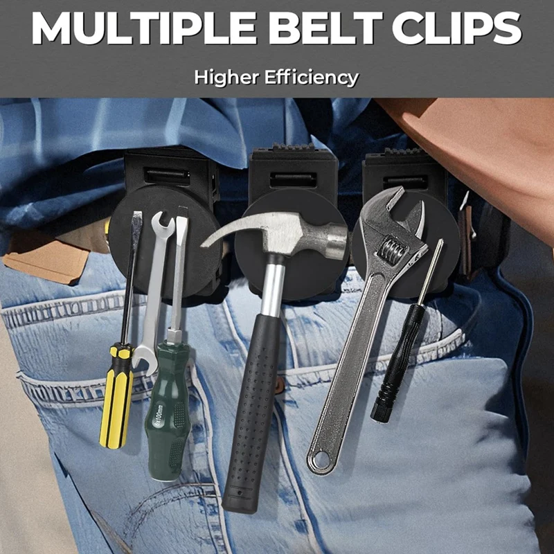 Belt Clip Tool Holster, 2 Pcs Tool Belt Accessories Magnetic Holster, Non-Slip Strong Magnetic Belt Clip For Screws