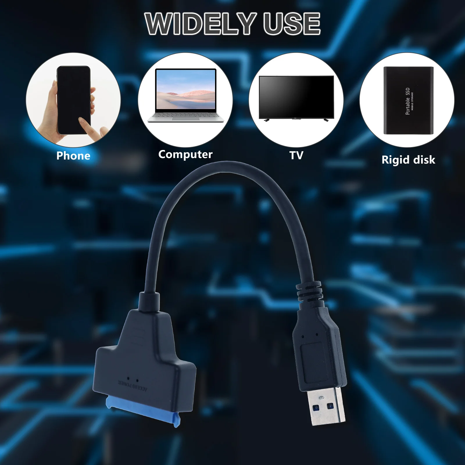 

Converter Cable 2.5 Hard Drive Adapter External SSD Data Transfer Converter Portable No Power Required 6Gb/s Speed