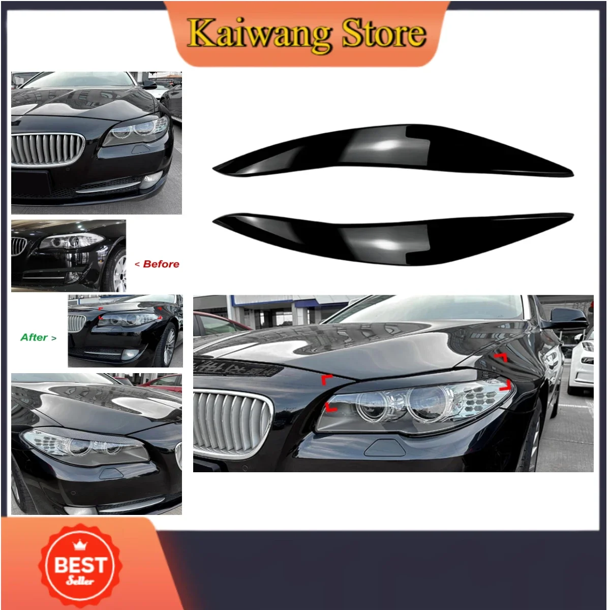 

Car Headlight Eyebrow Eyelid Lamp Light Eyebrows For BMW 5 Series F10 F11 F18 535i 525i 520i 530i 2011 2012 2013 2014
