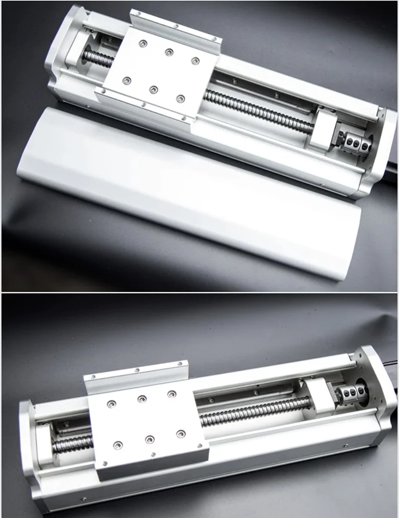 Full Sealed Dustproof Electric Ball Screw Linear Guide Sliding Table 120mm Width Silent Aluminum Profile QMF120 50-1000mm Stroke