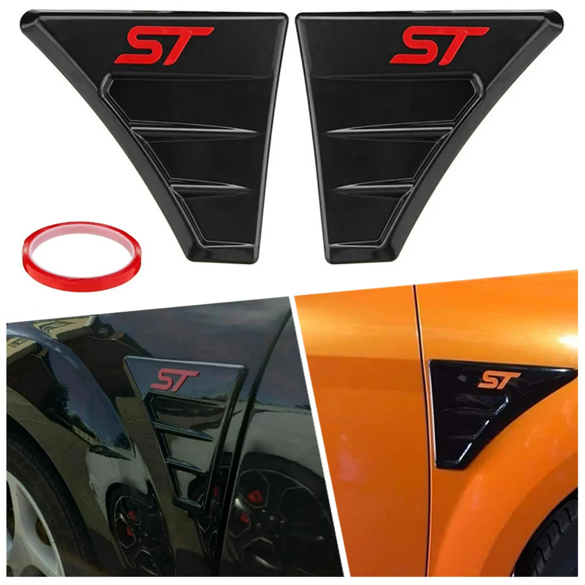 Car Side Fender Air Vents Intake Decoration Trim For Ford Focus MK2 MK3 RS All Models ST Style Side Wing Stickers