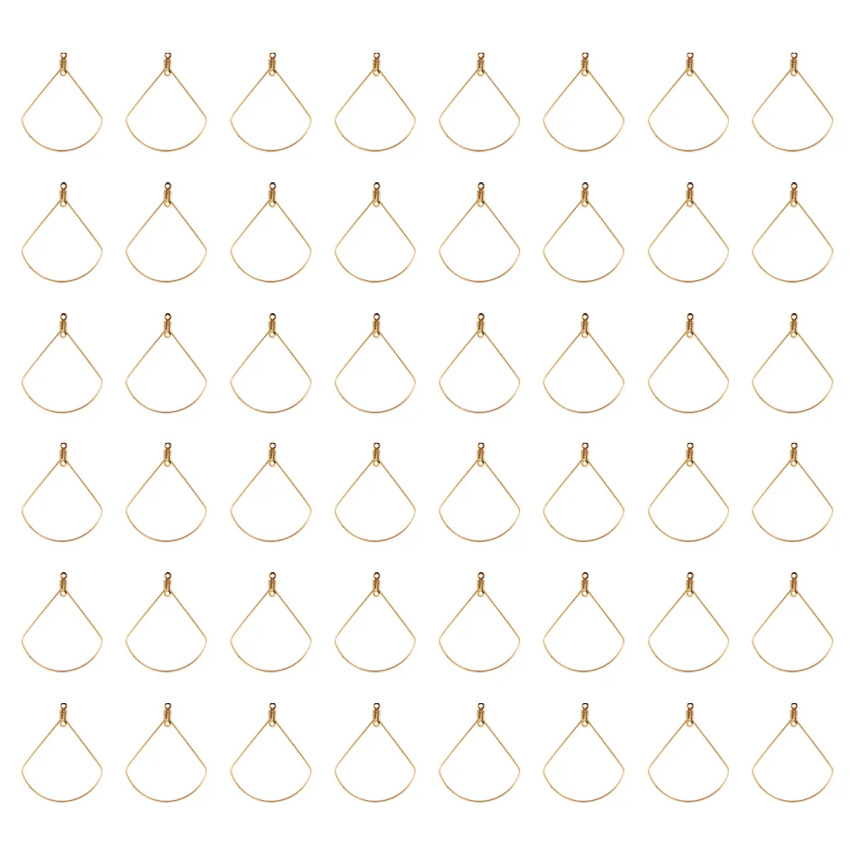 

50Pcs Stainless Steel Ear Ring Hoop Pendants Fan Shape Golden DIY Jewelry Making Kit Necklace Bracelet Charms Accessories