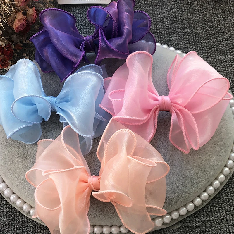 Nastri di filato a coda di pesce arcobaleno bordo ondulato pizzo Organza Bouquet fai da te imballaggio materiale fiocco decorazioni di nozze