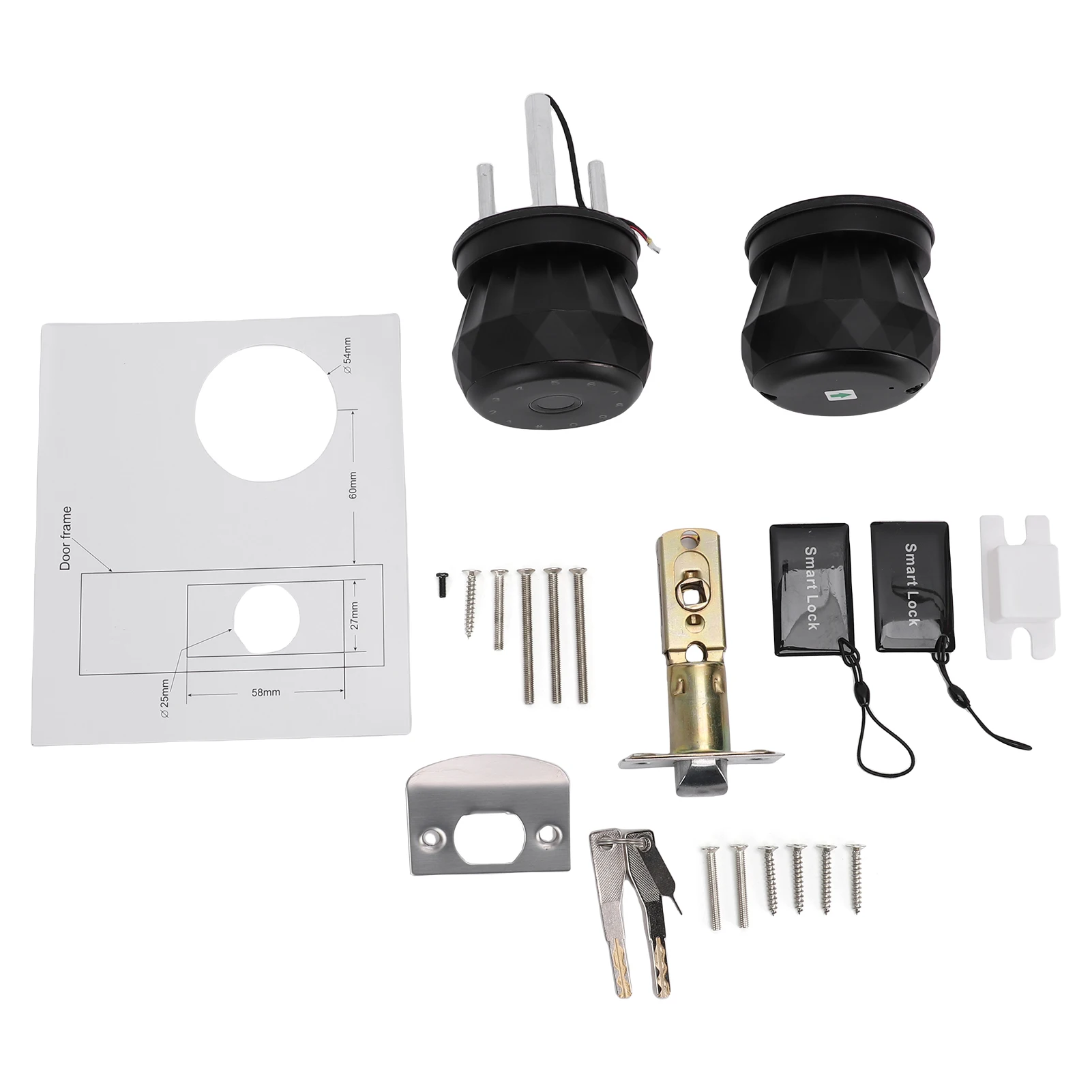 Smart Door Lock Electronic Door Lock with Fingerprint Bluetooth Keycard APP Control WiFi Compatible Multiple Unlock Methods Styl