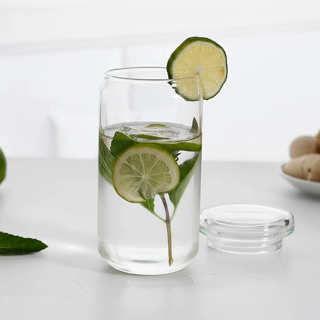 High-Borosilicate Glass Cup Creative Can Shape Heat Resistant Transparent Drinkware For Hot And Cold Beverages