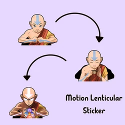 Aang Motion Car Lenticular Anime Avatar The Last Airbender Waterproof Decals Laptop Sticker Refrigerator Sticker Home Decor Gift