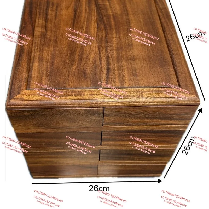 الجوز لوبان آلية دوارة صندوق تخزين الشاي مجموعة مجوهرات سوار Wenwan تخزين الجوز