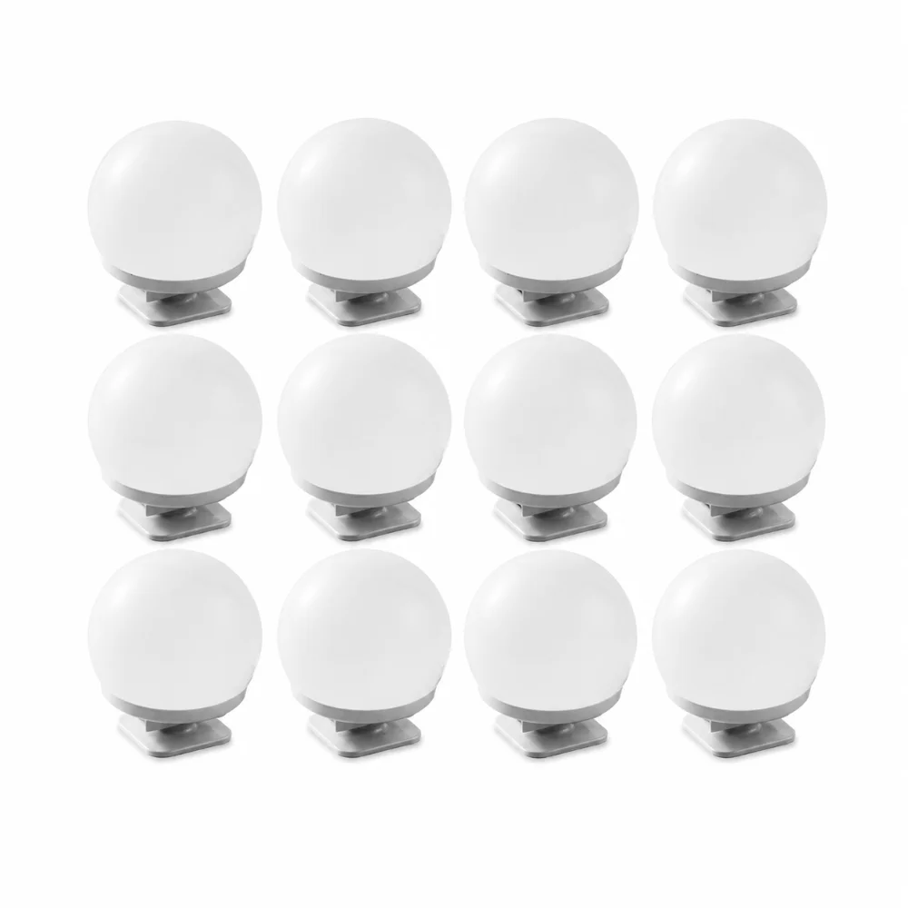 6pcs/12pcs USB Powered Vanity Mirror Lights Tri-Color Dimmable Wall Mounted Makeup Mirror Bulbs LED Mirror Front Lights