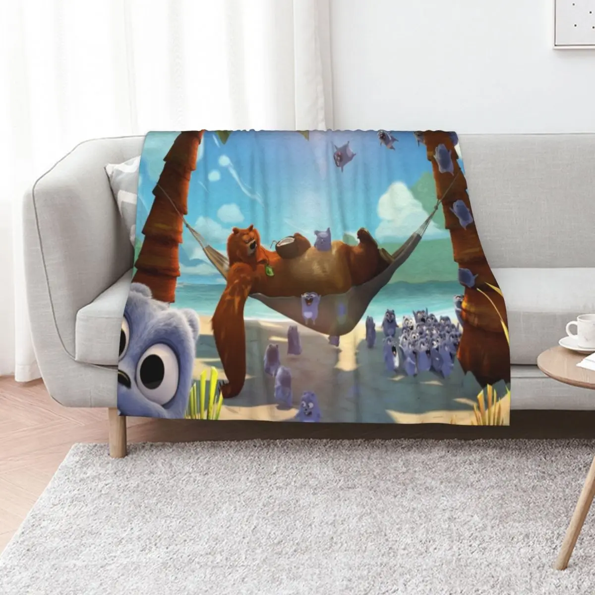 Grizzy and the Lemmings Holiday Throw Blanket Comforter bed plaid Weighted Warm Luxury blankets and throws Blankets