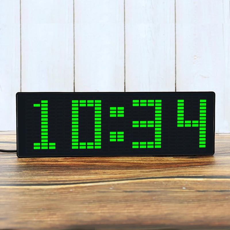 LED Music Spectrum Rhythm Lights Voice Sensor 1624 RGB Atmosphere Level Indicator With Clock Display