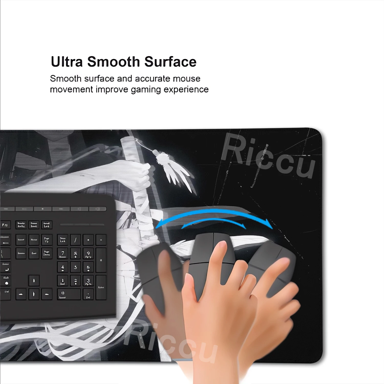 黒白スケルトン剣女の子マウスパッド美学 XXL アニメガールマウスパッドゲームラップトップ大型テーブルマットオフィス Pc アクセサリー