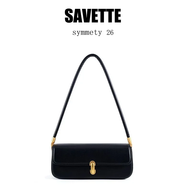 NEW SAVETTE Symmetry 26 Messenger Bag Women Fashionable Baguette Solid Color Simple Shoulder Bag