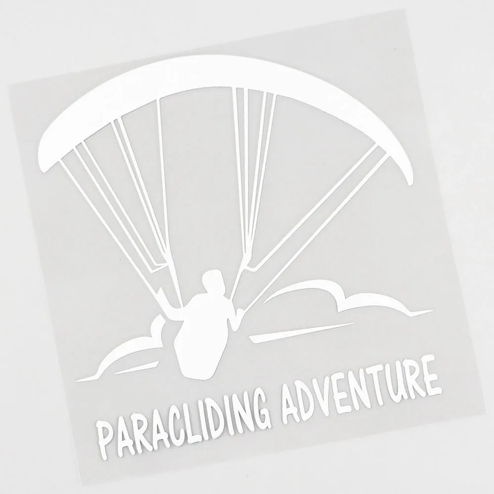 YJZT 13.2CM×13.7CM Car Sticker Paragliding Adventure Extreme Sports Vinyl Decal Black/Silver 8A-1445