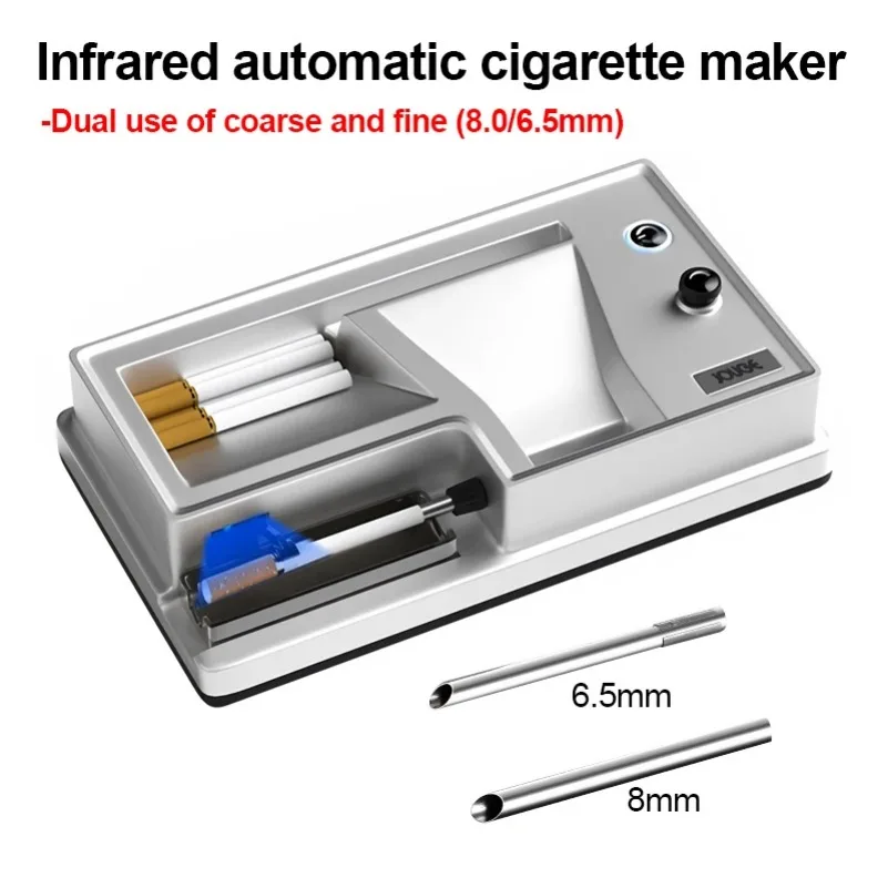 

EU/US 6.5/8mm Dual Caliber-use Electric Tobacco Machine Infrared Sensor Automatic Cigarette Rolling Injector Smoke Accesoires
