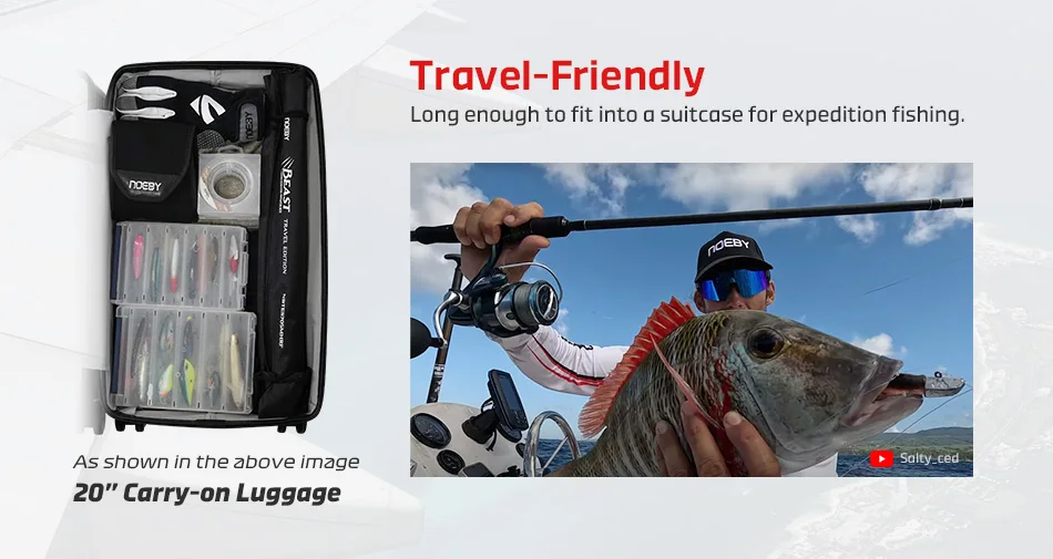 NOEBY Beast Predator Travel Edition Angelrute 1,83 m 2,13 m Spinning Casting Fuji Toray Wels Predator Tragbare Angelruten – Detail 10
