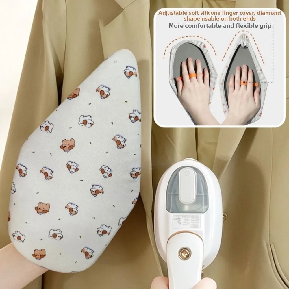 Heat Resistant Handheld Ironing Board Sponge Padding with Finger Loop Ironing Glove Garment Steamer Mitt