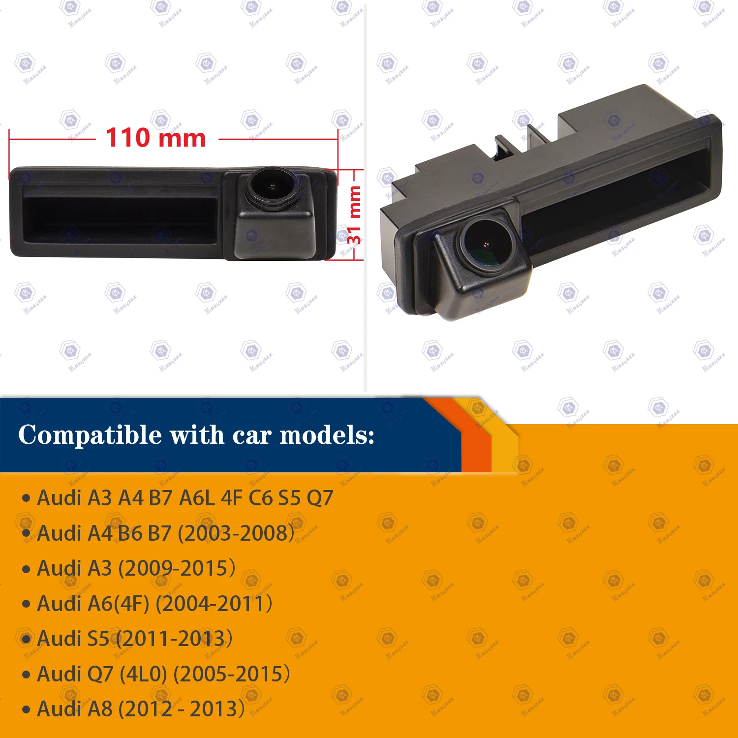 

HD 1280x720p Reversing Rear View Backup Parking Camera for Audi A3 A4 B7 A6L 4F C6 S5 Q7,Night Vision Camera Waterproof Camera