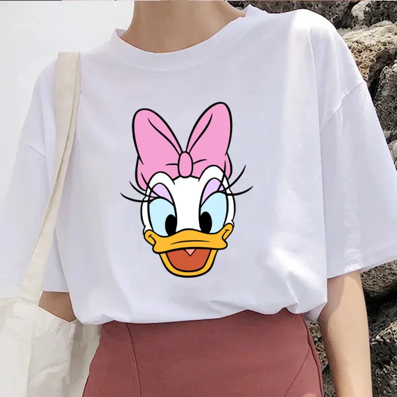 Dessin animé Daisy canard hauts graphique imprimé mignon femmes t-shirt été décontracté à manches courtes t-shirts impression graphique 90s t-shirt