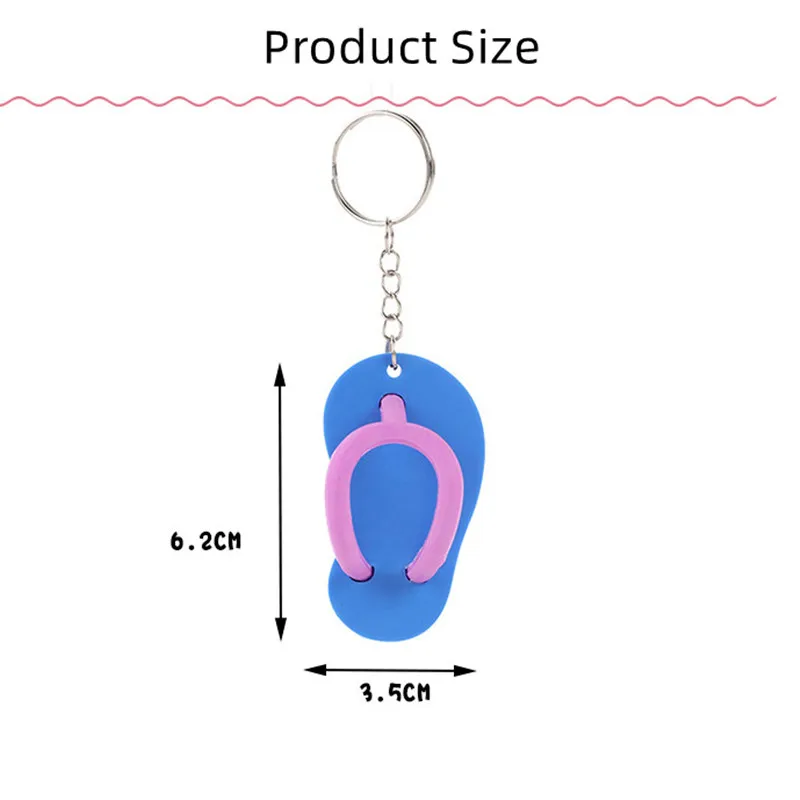 6 Color Boat Marine Floating Keychain Buoyant Foam Flip Flops Shaped Key Floats Key Ring Holder Kayak Fishing Slipper Outboard