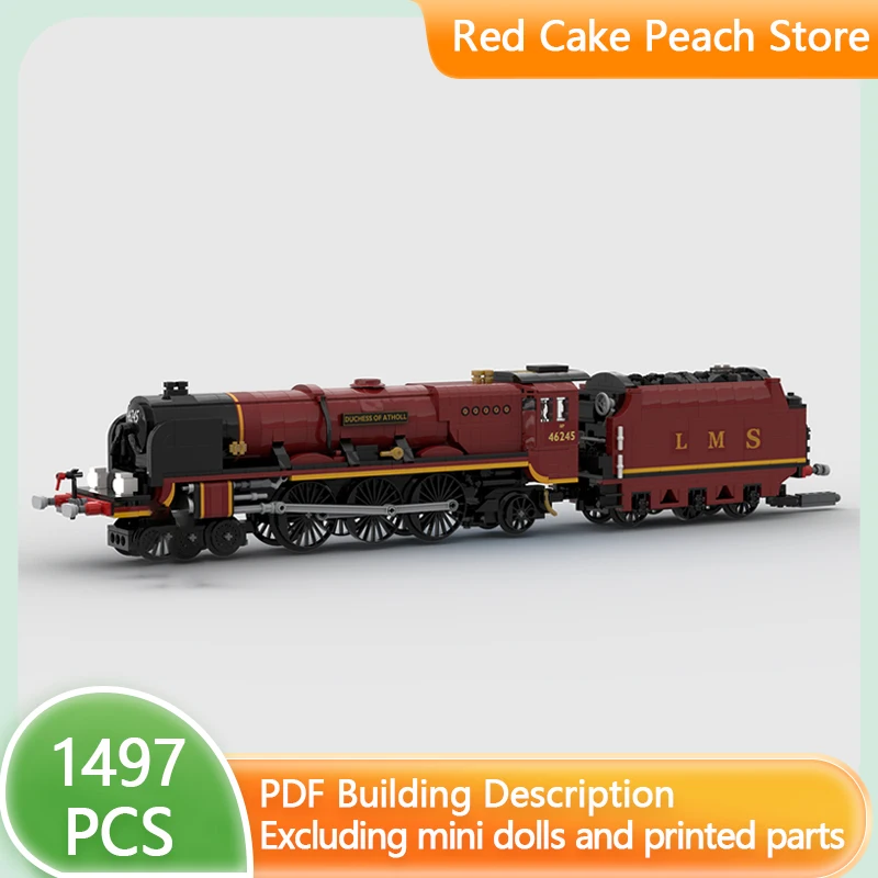 

City Train Model MOC Building Bricks LMS Retro Steam Locomotive Modular Technology Gifts Holiday Assemble Children Toys Suit